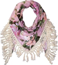 Steve Madden Keep Blooming flowers  Oversize Blush triangle   Scarf