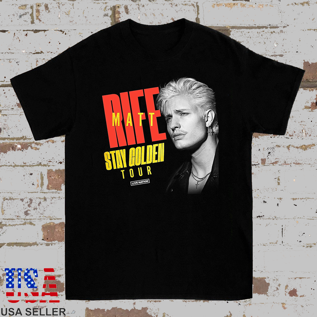 Matt Rife Comedian Stay Golden Tour 2025 Black Cotton T Shirt Full Size S-5XL