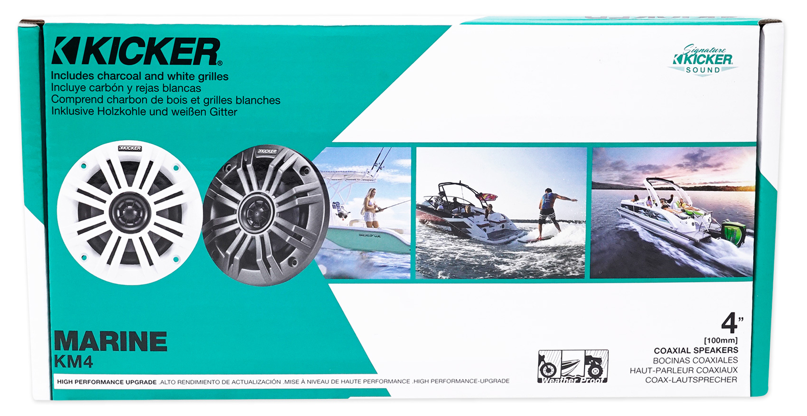 Пара динамиков Kicker 45KM42 из 4-х 150-ваттных башенных мини-вейкбордов с полимерной корзиной