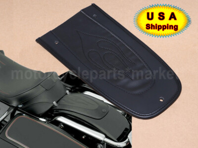 Rear Flame Fender Skin Bib Solo Seat For Harley Street Road King Glide FLHX BLK
