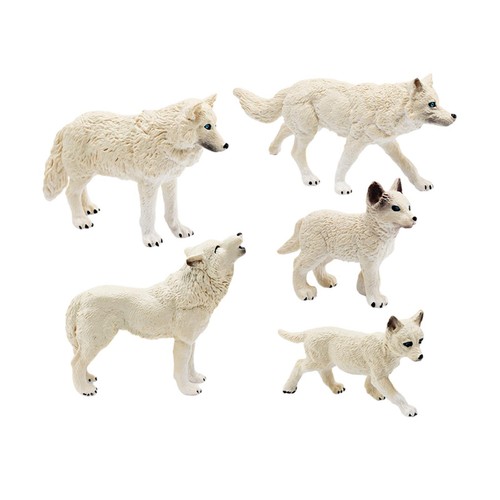 5Pcs Wolf Toy Figurines Realistic Wildlife Animal Statue for Educational Toys