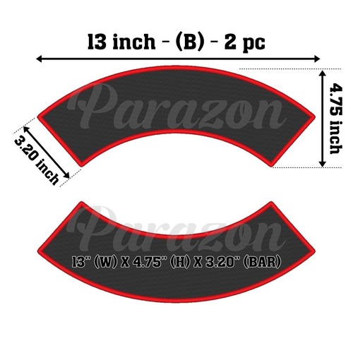 Custom Embroidered 13" 14" Top Bottom Rocker Sew on Patch MC Biker Badge (B) - Picture 14 of 17