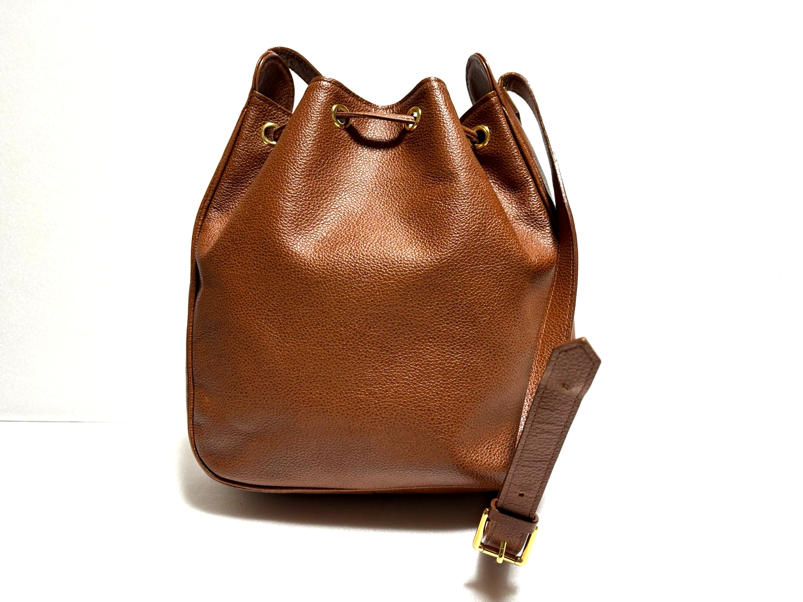 Borsa a tracolla Yves Saint Laurent borsa con coulisse in pelle marrone borsa YSL