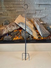 Wrought Iron Fire Toasting Fork 46cm - Hand Forged Twisted Stem Hearth Tool