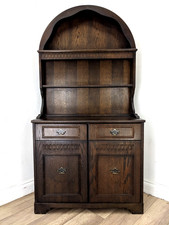 DRESSER New Plan Small Vintage Oak Style Dutch 2 Drawers Cupboard FREE DELIVERY