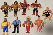 Lot of 9 Vintage WWF Hasbro Action Figures - Dusty Rhodes, LOD, Headshrinkers