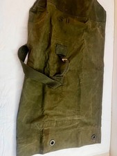 Vintage US Army Duffel Bag Large Olive Green Cotton Canvas 1960s Vietnam