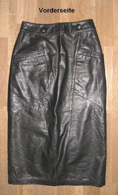 wadenlanger - YESSICA - LEDERROCK / Rock in schwarz aus Nappaleder in Gr. 36