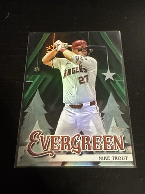 2025 Topps Holiday #E-23 Mike Trout Evergreen Die Cut Insert L.A. Angels