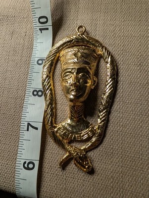 Vintage Egyptian Revival Pendant Huge  Cobra Snake Gothic