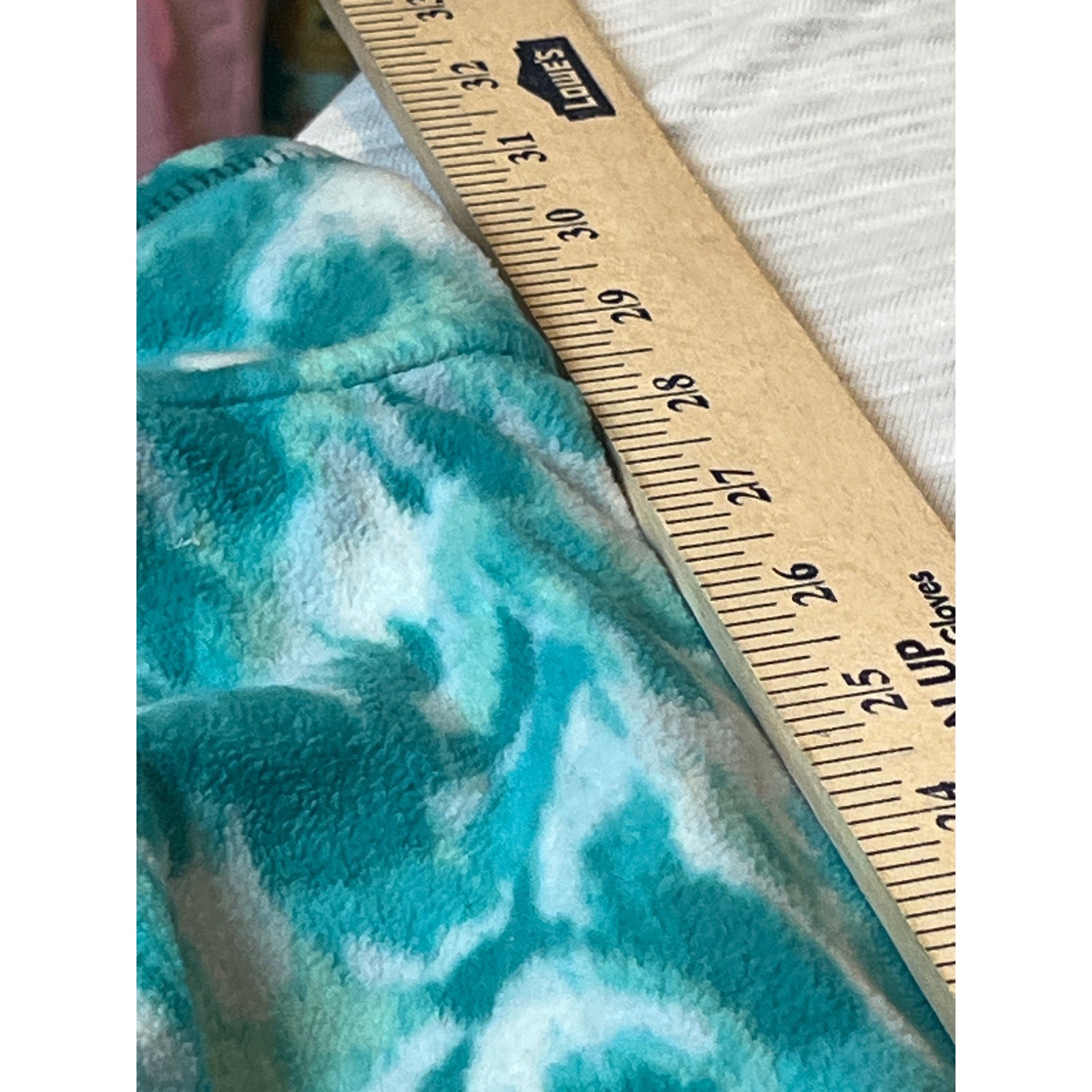 Eddie Bauer Womens XL Fleece Quarter Zip Pullover Teal White Abstract Pattern image 5