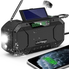 Emergency Radio Waterproof Bluetooth 8 x 2.4 x 3.5 inches, Black