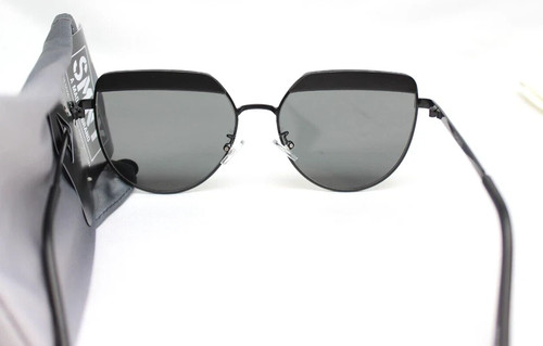 SMNY by Steve Madden Matte Black Browline Sunglasses w Case 100%UV 37038SMN001 - Picture 3 of 5