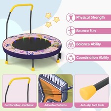 Kids 90cm Mini Trampoline Indoor Patio Folding Small Rebounder-Pink