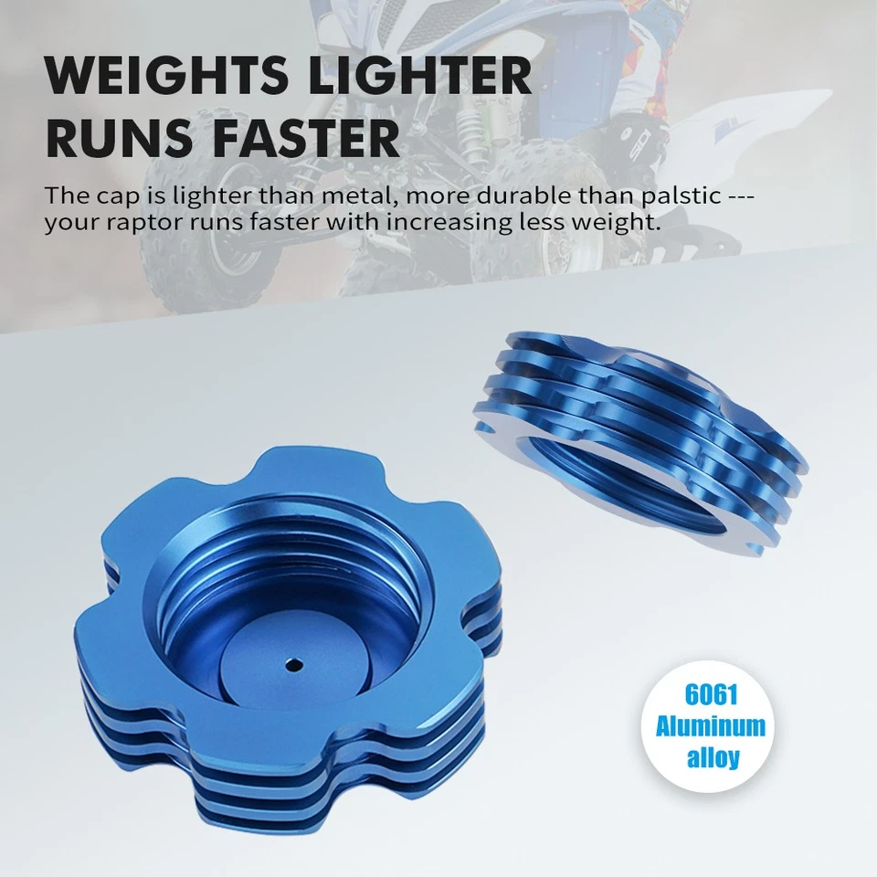 For YAMAHA RAPTOR 700 YFM700R Fuel Tank Gas Cap With Vent Hose 2011-2025 Blue - Image 4 of 4