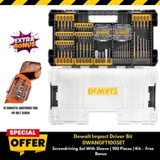 DEWALT FLEXTORQ IMPACT READY Impact Driver Bit Set 100 -Piece+Free Bonus