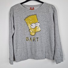 The Simpons Bart 2016 Grey sweatshirt jumper size L Large