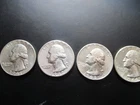Silver quarters,(4) 1941-1944 AU. Melt Value $75