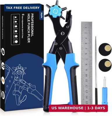 Professional Leather Hole Puncher, Full Set Punch Tool Kits for Belt, Wat