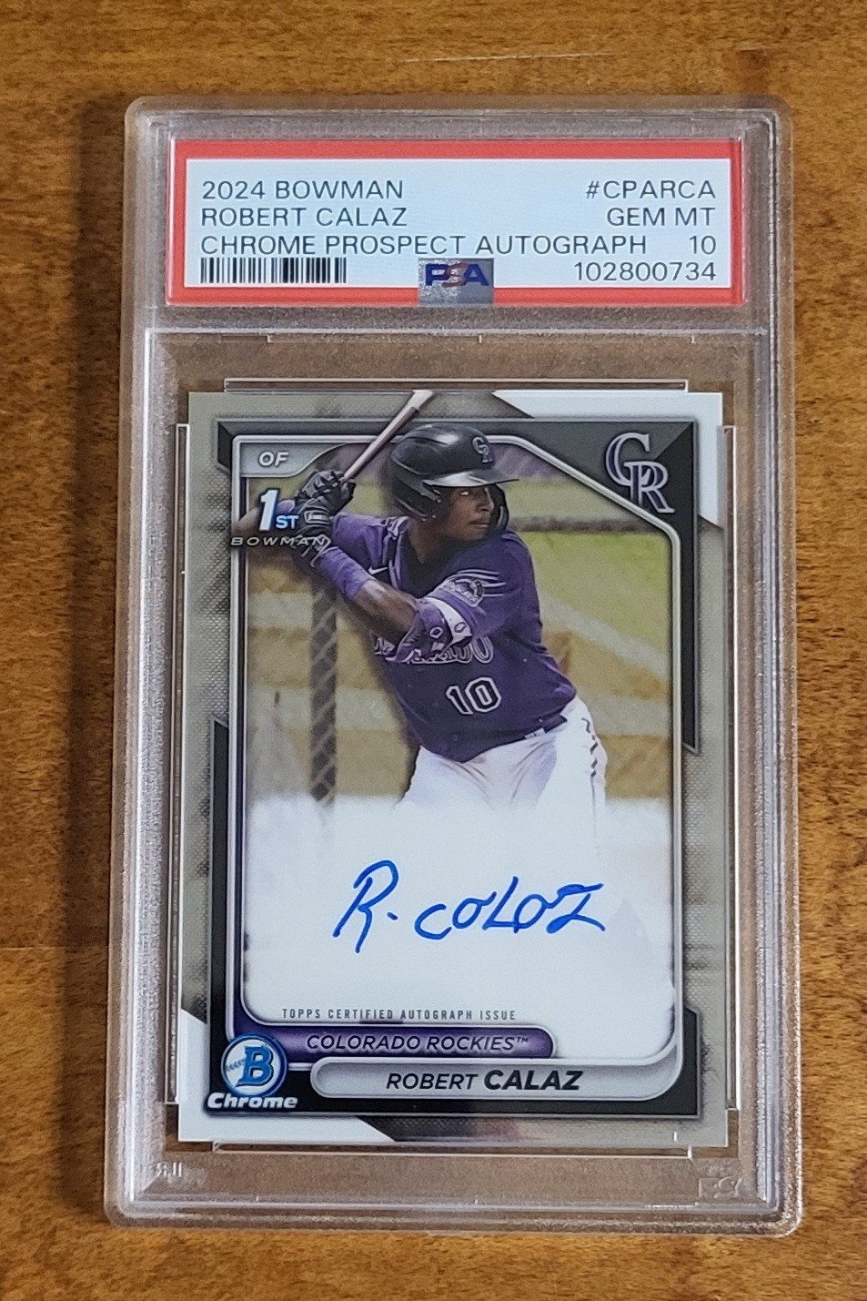 2024 Bowman Chrome Prospect #CPARCA Robert Calaz 1ST ROOKIE AUTO PSA 10 GEM MINT