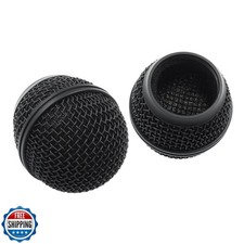 Moicstiy 2 PCS Microphone Ball Head Mesh Grill, Black Microphone