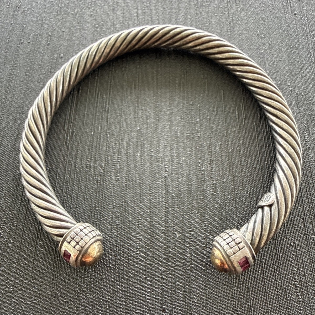 Judith Ripka Twisted Cable Bracelet Stamped 18k Gold JR 925 With