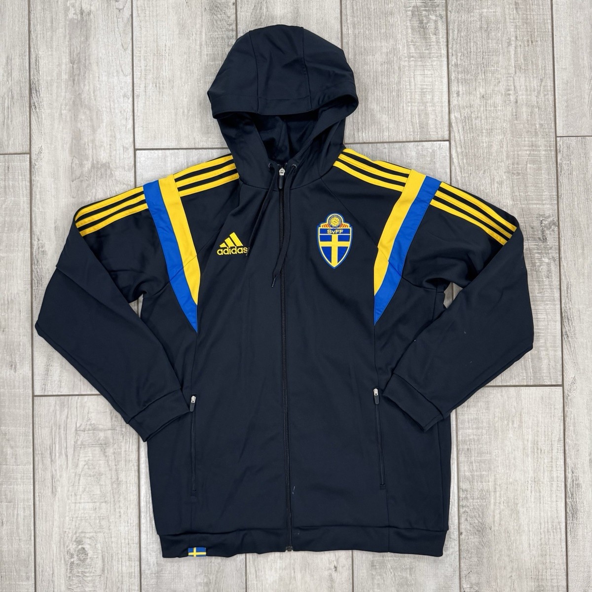 Adidas Sweden National Football Team 2013 Zip Hoodie Jacket Men