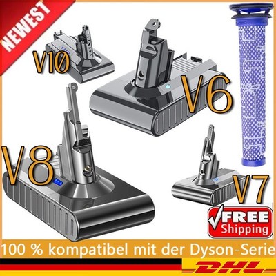9500mAh Akku Für Dyson V6 V7 V8 V10 DC58 Animal Staubsauger SV10 SV11 6AH/Filter