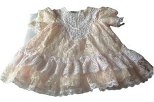 Vintage Gunne Sax By Jessica McClintock Pink and White Lace Dress Girls Size 2T