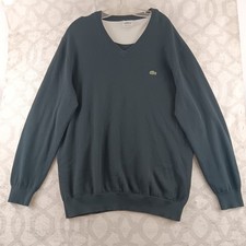 Lacoste Mens V Neck Sweater Long Sleeve Classic Fit Black Size 6