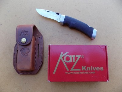 Made in Japan Katz K900 Large Lockback Folding Knife with Leather Sheath