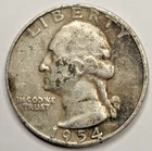 1954 D Washington Quarter 25c 90% Silver #PA55