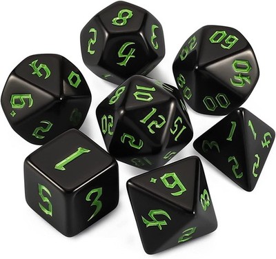 DND Dice Polyedrisches Würfel Set - 7 Stück für Dungeon und Dragons MTG RPG