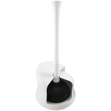 Twister Toilet Plunger with Storage Caddy, White