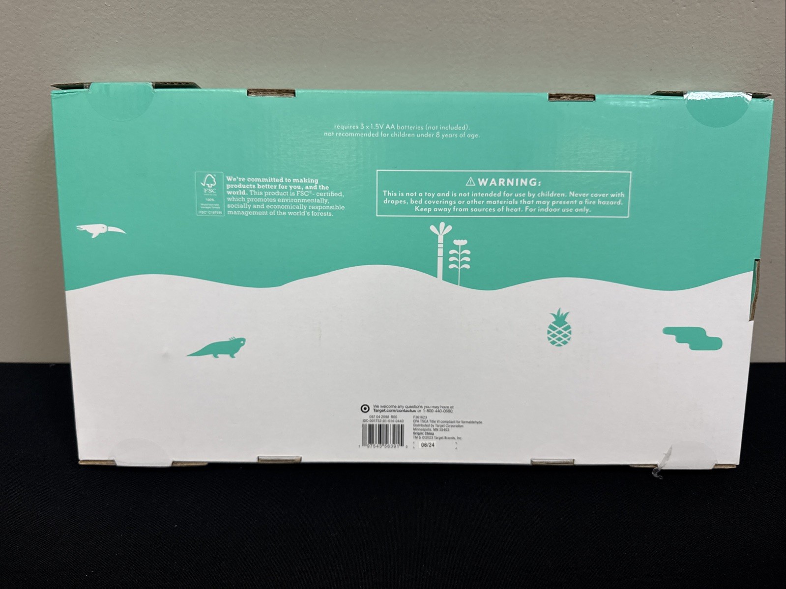 Pillowfort Dinosaur Wall Light Decor Stegosaurus Kids Natural Finish