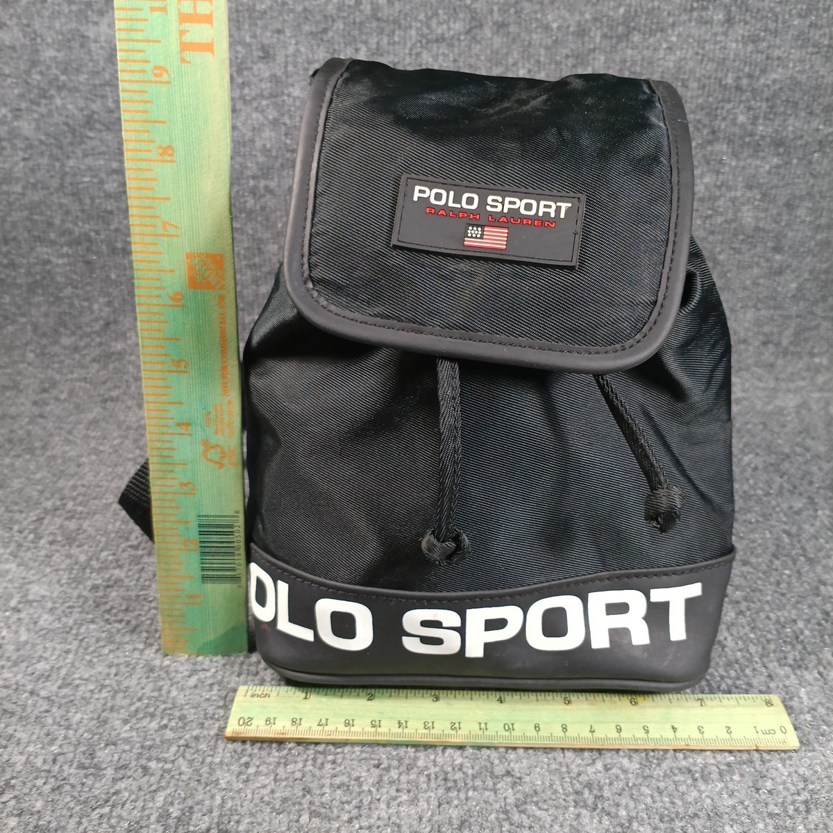 Polo Sport Ralph Lauren Mini Backpack Black Logo Bag 90s Vintage