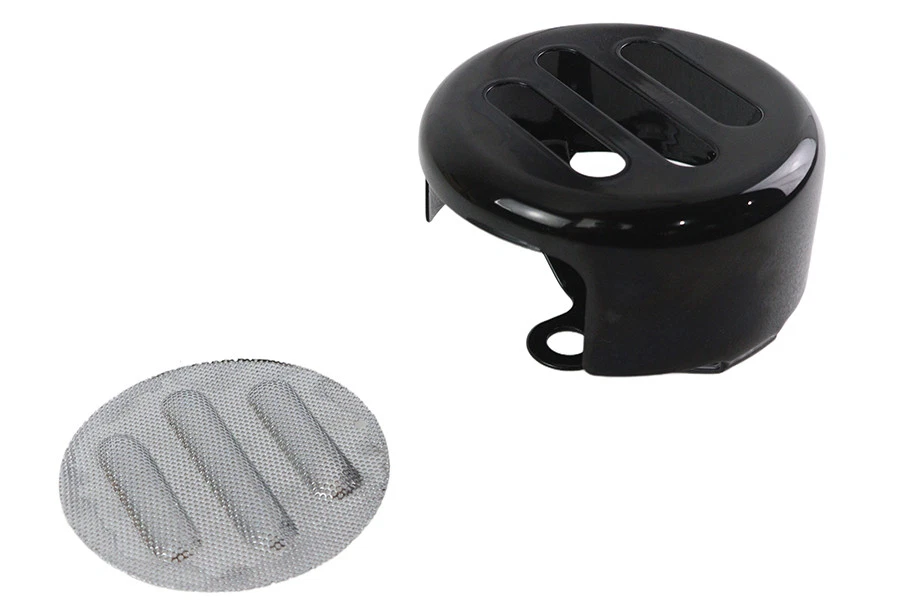 3 Slot Round Horn Cover Black fits Harley Davidson - Image 3 of 4