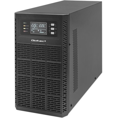 Qoltec USV | 3 kVA | 3000 W | Leistungsfaktor 1,0 | LCD | EPO | USB | Online