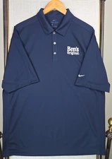 NIKE DRI-FIT x UNCLE BENS RICE Size Large Polo Shirt Short Sleeves Blue Golf