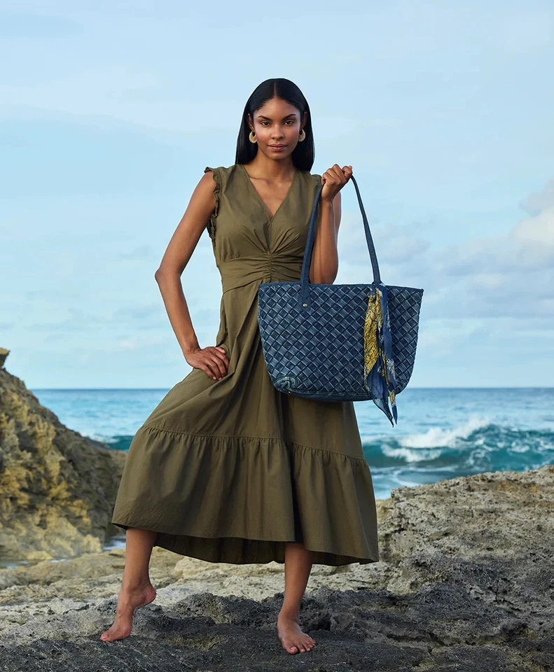 Bolso de Mano Patricia Nash Viotti Denim Bolso Grande y Bufanda ¡NUEVO CON ETIQUETAS! Foto 4 de 4