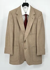 vintage 70s DAKS LONDON jacket blazer sport coat patch pockets retro beige 40L