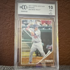 Topps 2011 Heritage Minor League Mike Trout #44 BCCG 10 Arkansas Travelers