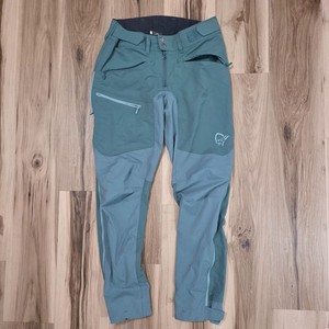 Norrona Falketind Flex1 Women Heavy Duty Green Softshell Hiking Trekking Pant M