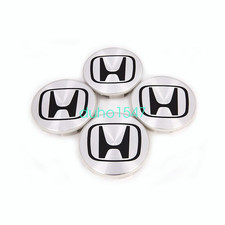 Silverblack Honda Set Of 4 Wheel Center Caps 69mm