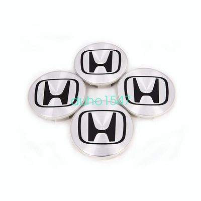 #ad #ad Silver Black HONDA Set Of 4 Wheel Center Caps 69MM $17.99