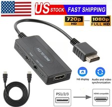 PS2 to HDMI Converter 1080P HD Fit PlayStation 1 2 3 HDTV Monitor Universal