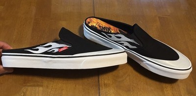Vans ASAP Worldwide Slip On Shoes Mens 10.5 Flames Black Classic Womns 12 721278