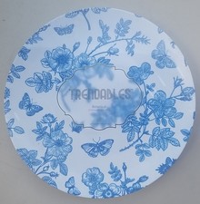 Disposable Plates For Party Supplies  Blue Floral Plastic Plates For Wedding...