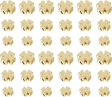 Healifty 60 Pcs Loose Beads Spacer Charms Smooth- 5mm 6mm 8mm, Golden 