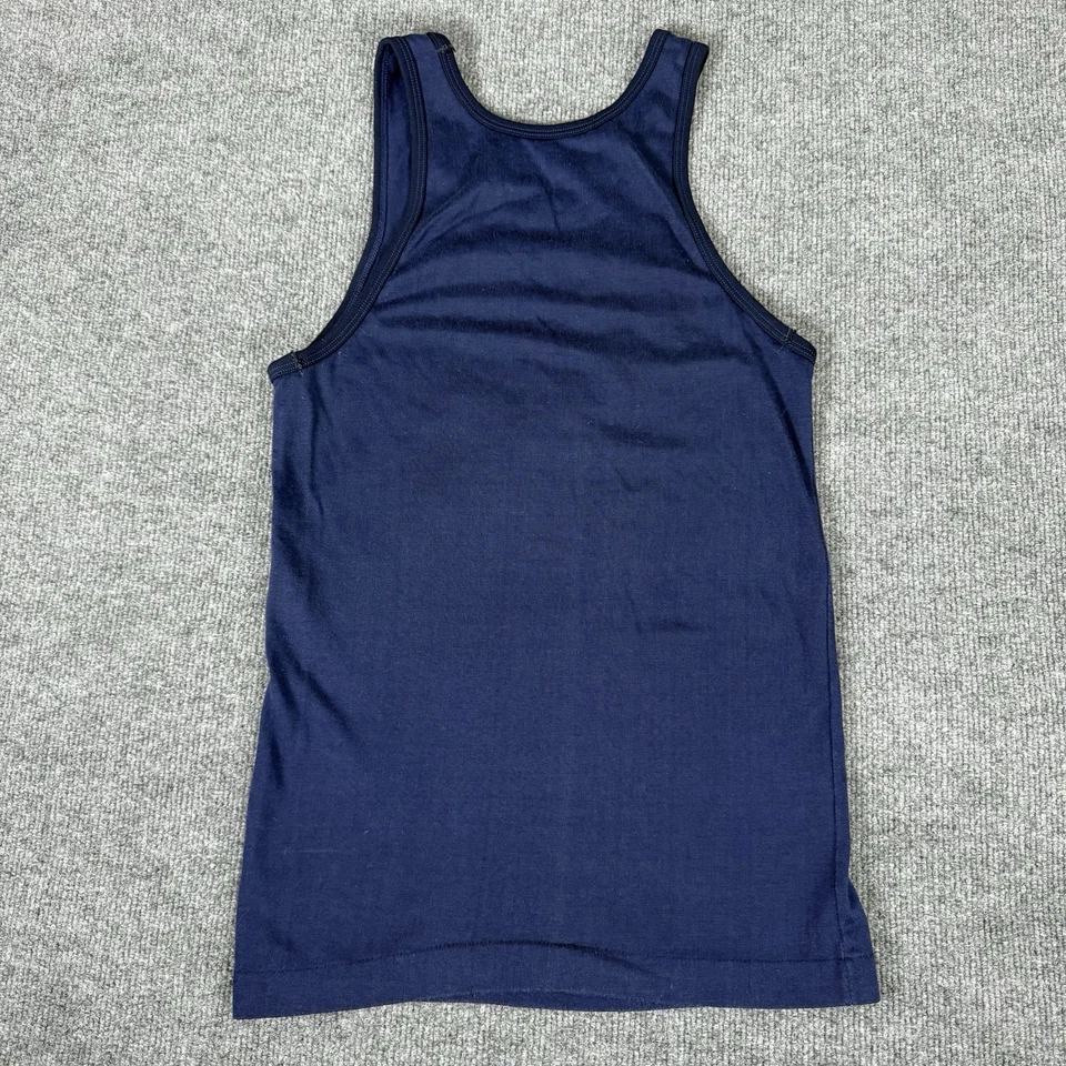 Camiseta sin mangas Champion vintage para hombre XS azul dorado Track Run sin mangas años 70 EE. UU. Retro Foto 2 de 4